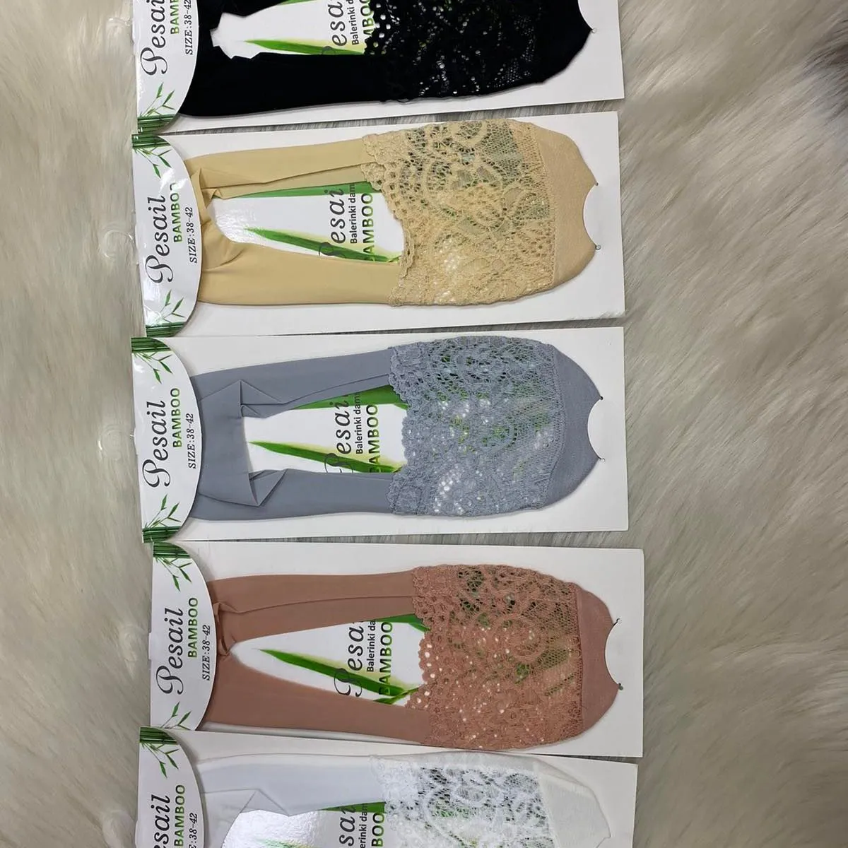 Skarpetki damskie stopki bamboo Estella zestaw 5 kolorów