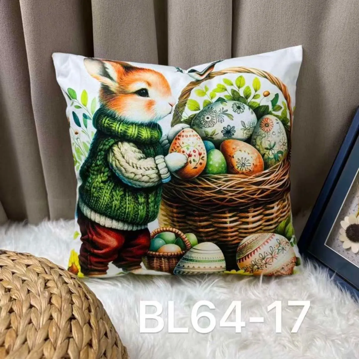Poszewki Welwet 40x40 cm Wielkanocny Zając BL64-17