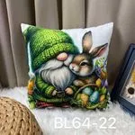 Poszewki Welvet 40x40 cm Gnomy z Zającem Zielony BL64-22