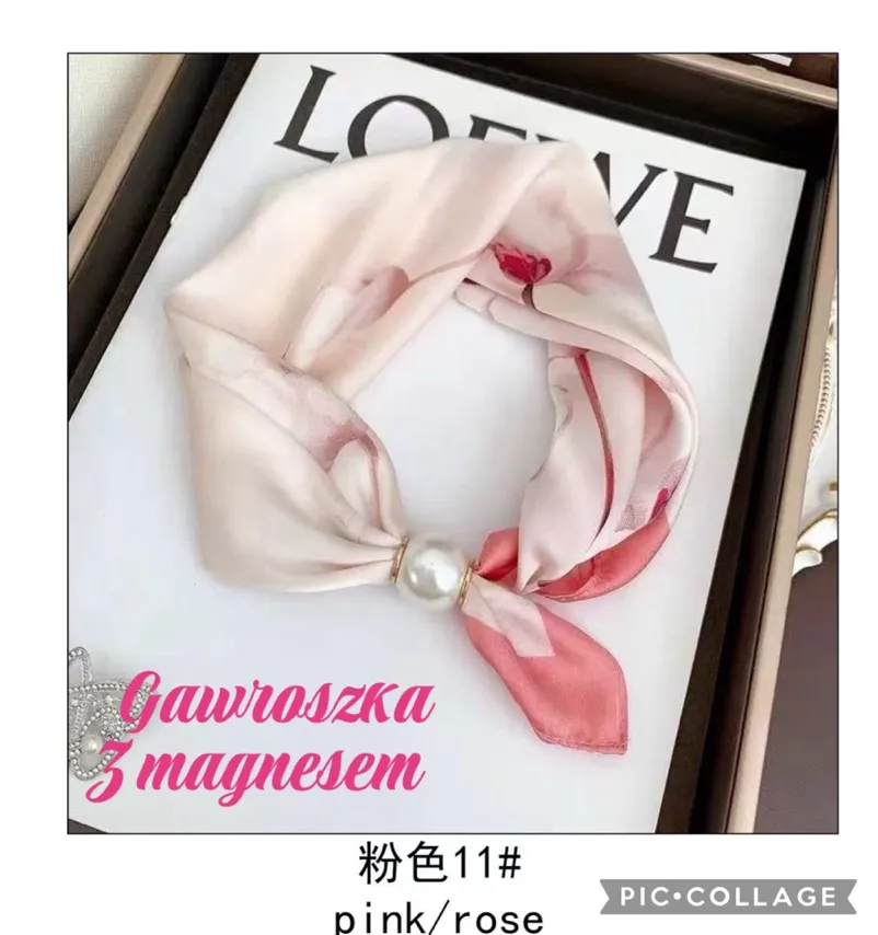 Chusta Damska Gławroszka z Magnetem i Perłą Różowa