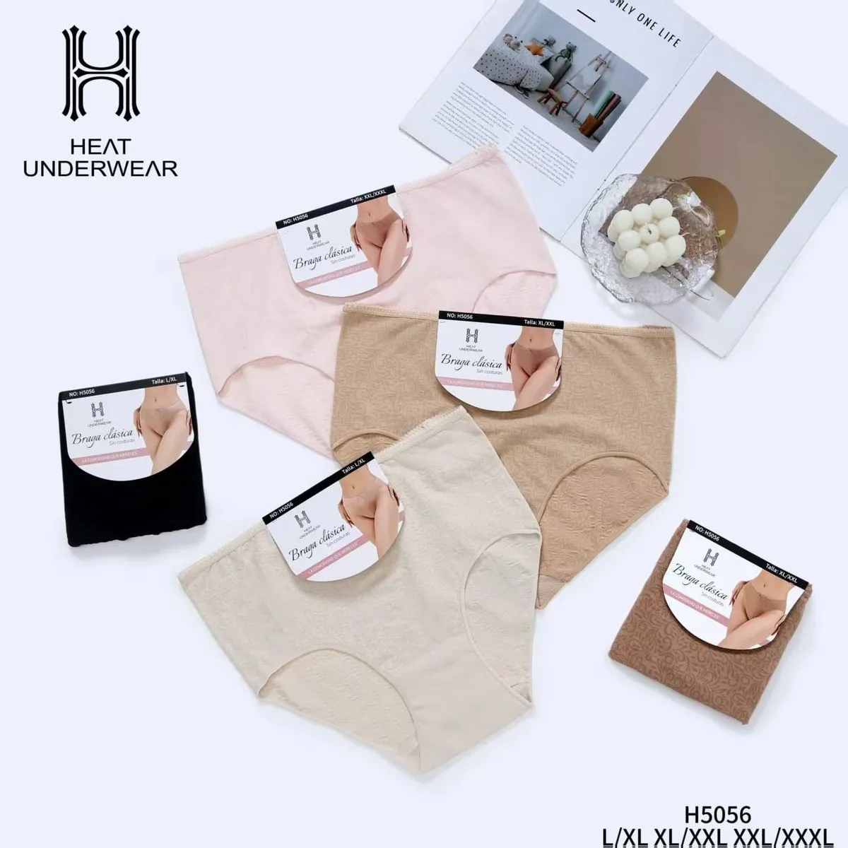 Majtki damskie Heat Underwear H5056 L/XL/XXL, 5 szt