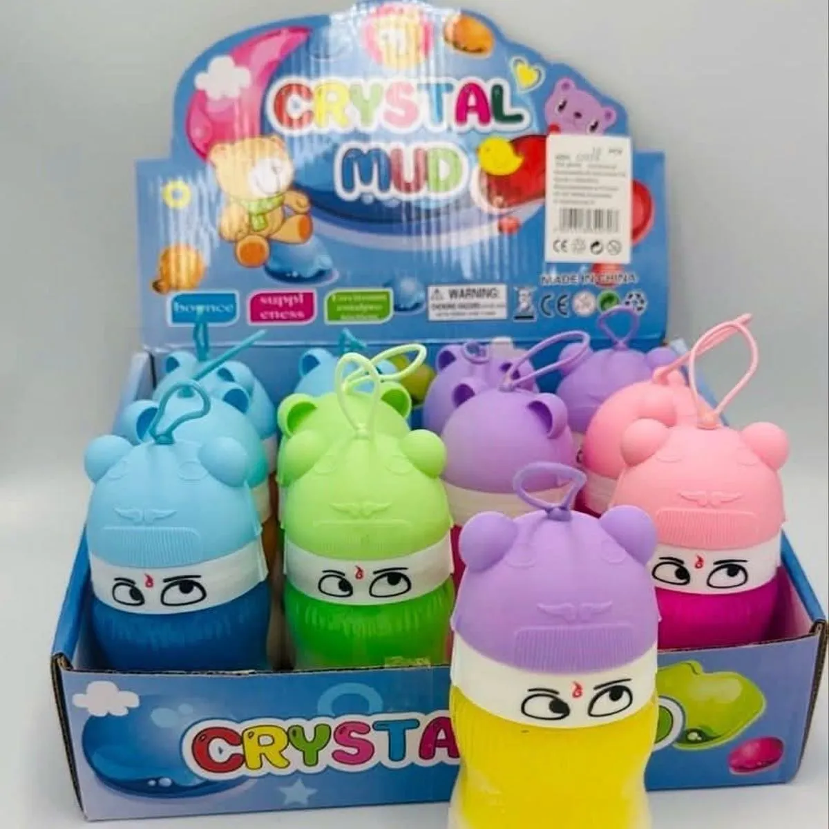 Zabawki Crystal Mud Slime w słoiczkach, 12 szt