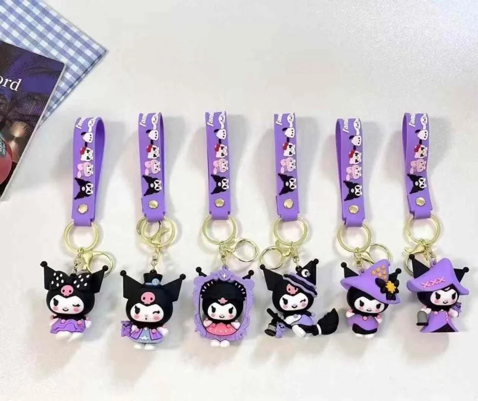 Brelok do Kluczy Kuromi z Paskiem Silikonowym - Mix Wzorów