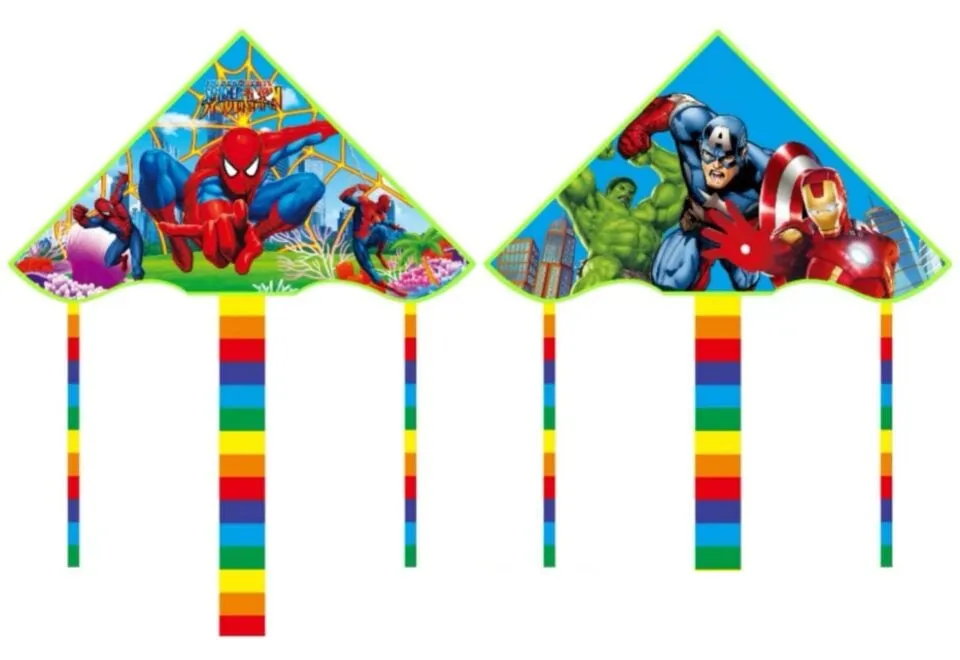 Latawiec Avengers i Spider-Man z kolorowym ogonem, 12 szt.