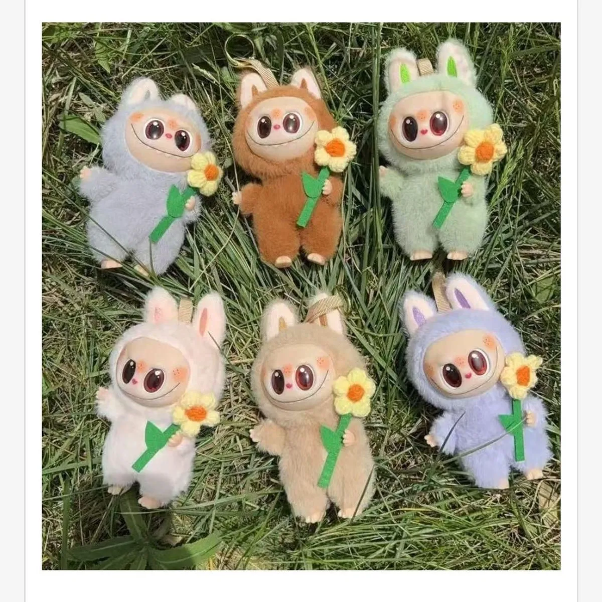 Brelok Labubu Pluszowy z Kwiatkiem Mix Kolorów 12szt