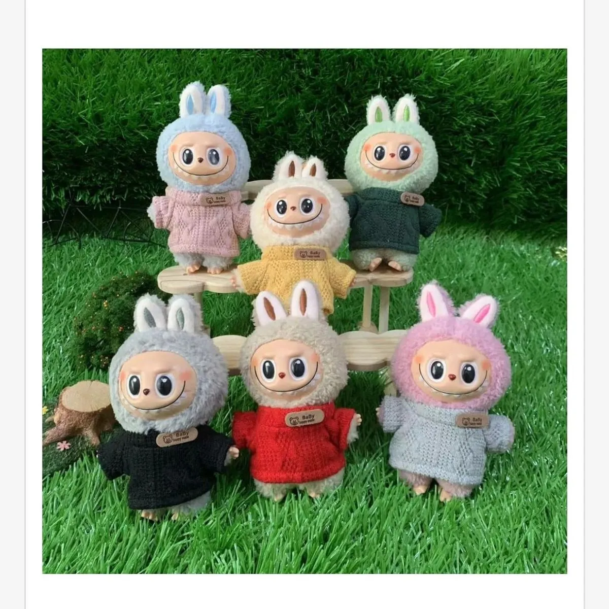 Figurka Labubu pluszowa w sweterku mix 12 szt.