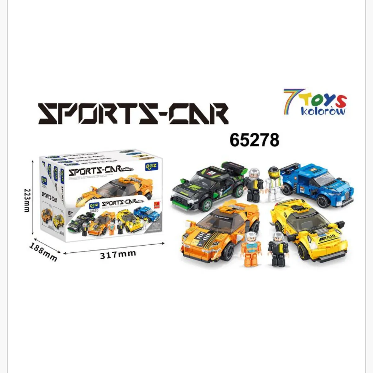 Klocki Sports Car 65278 Zestaw 4 Modele Wyścigowe z Figurkami