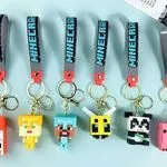 Breloki Minecraft - figurki Steve, Creeper, Panda, Świnka