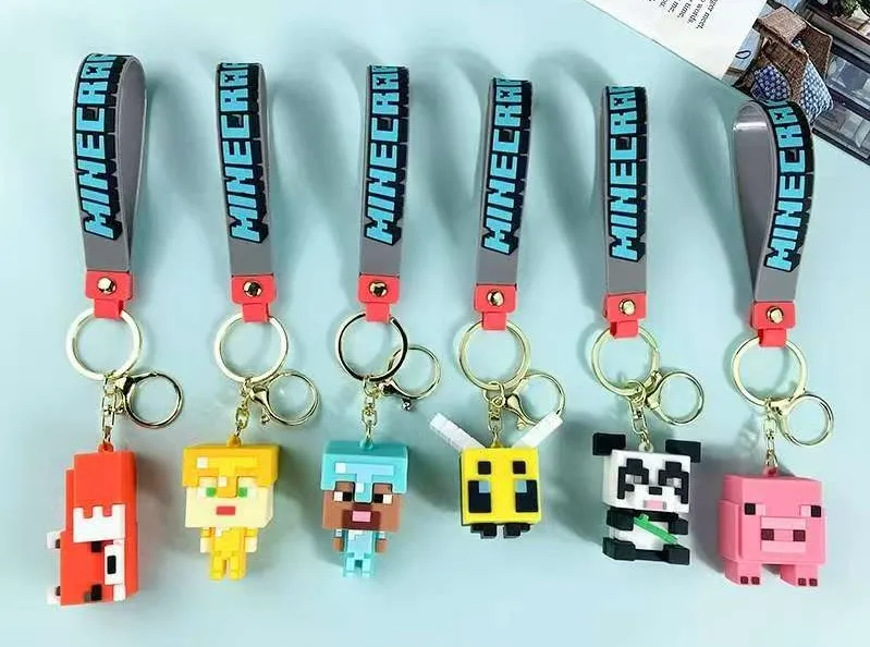 Breloki Minecraft - figurki Steve, Creeper, Panda, Świnka