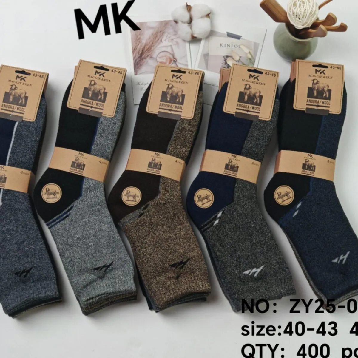 Skarpetki męskie MK, rozmiar 40-43 i 43-46, 5 szt