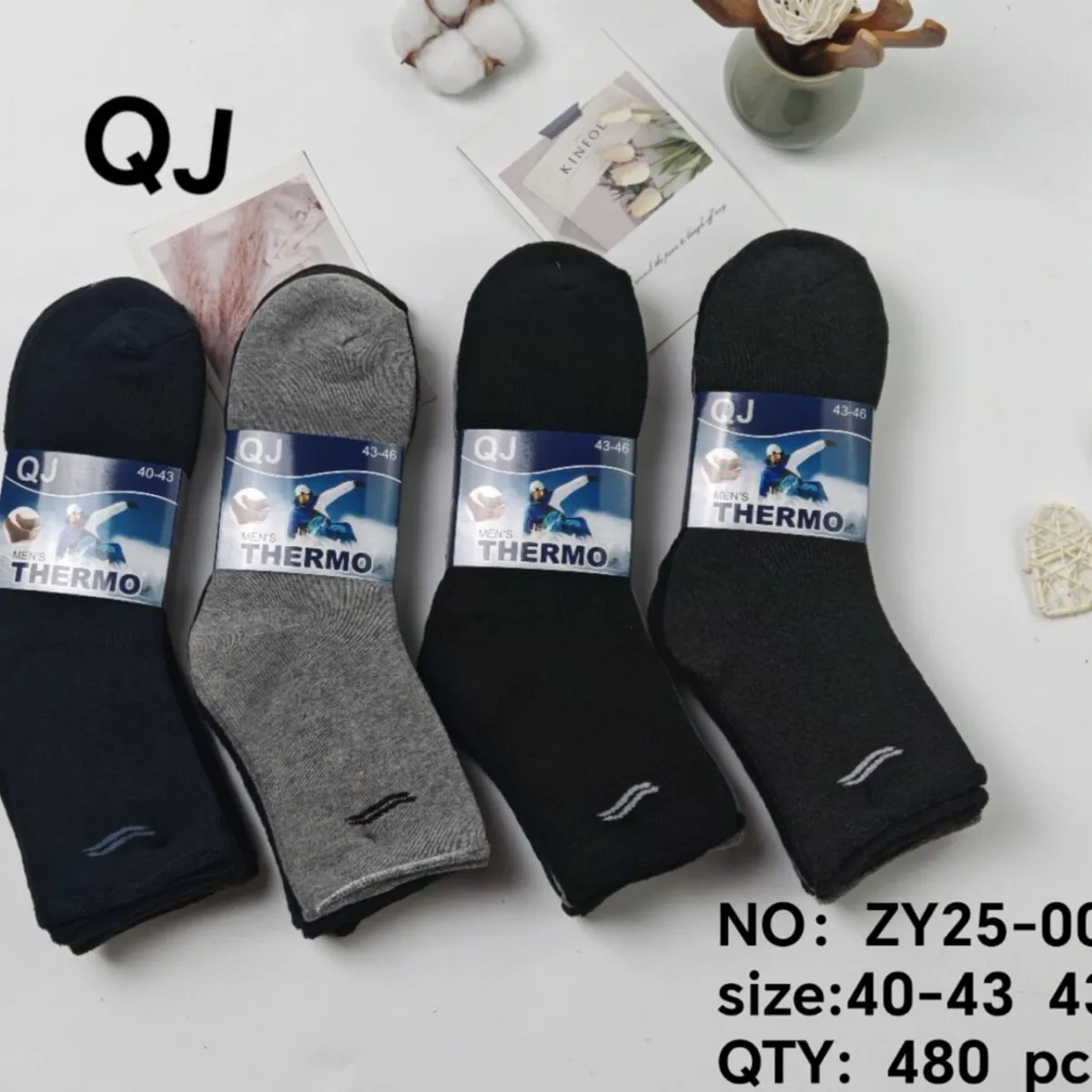 Skarpetki męskie termo QJ ZY25-0012 NO: 42-43/43-46