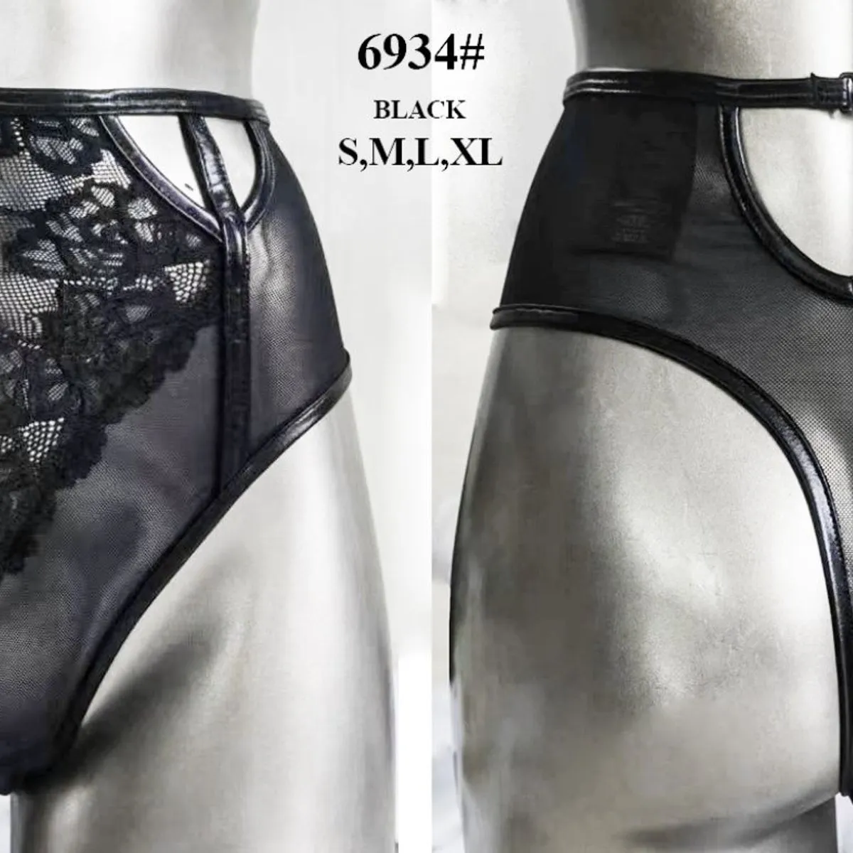 Majtki damskie koronkowe S-M-L czarne 6934