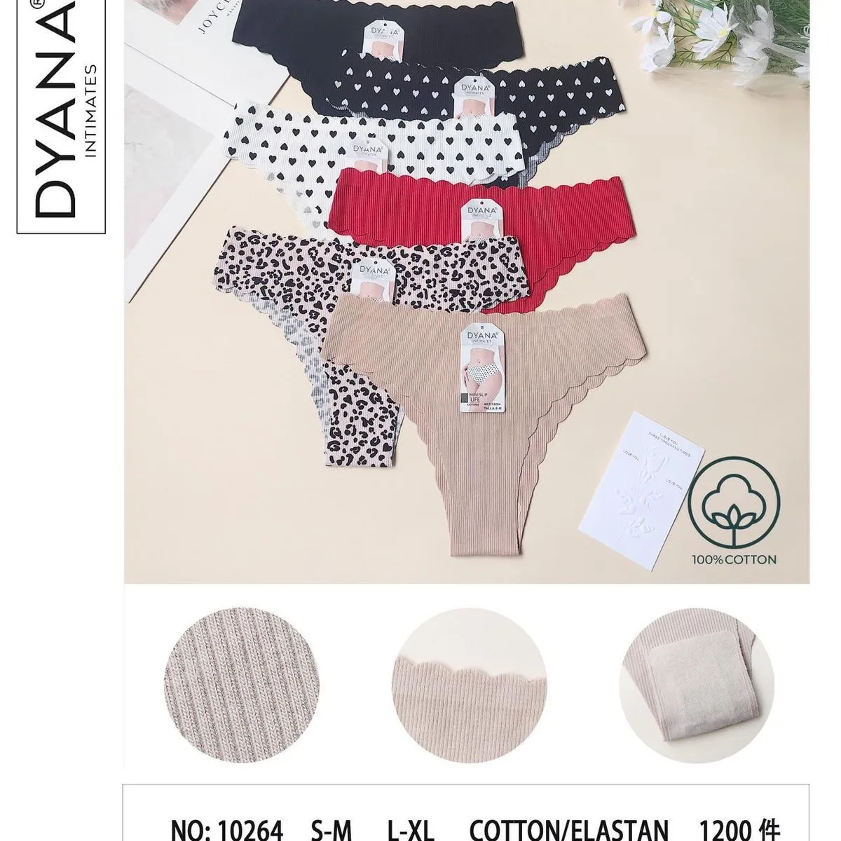 Majtki damskie DYNY NO-10264 S-M-L bawełna/elastan
