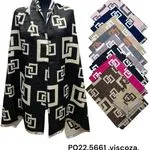 Szale damskie wzór geometryczny viscose wool 12 szt