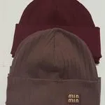 Czapki damskie beanie bordowa i brązowa