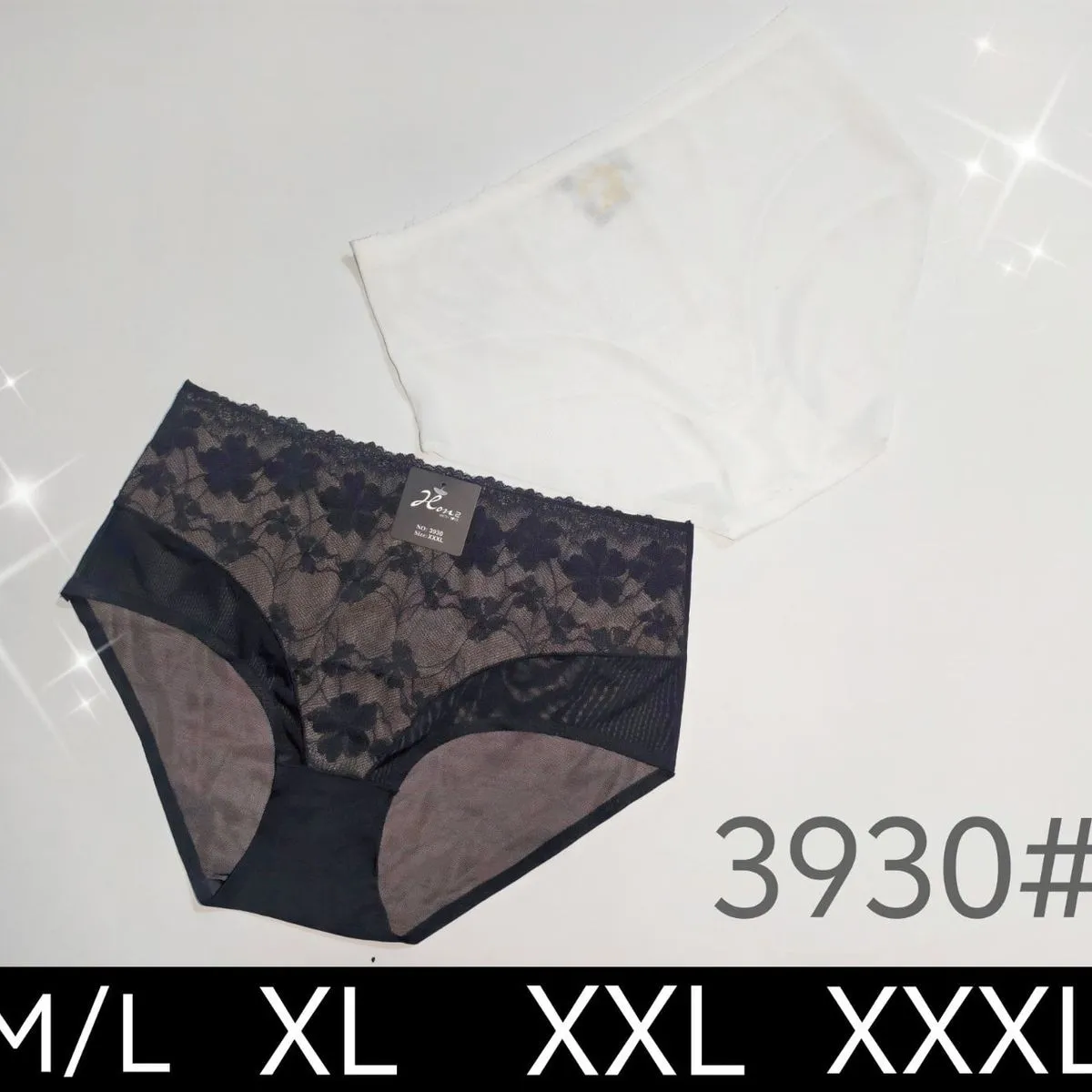 Majtki damskie koronkowe brązowe M/L XL XXL XXXL 3930#