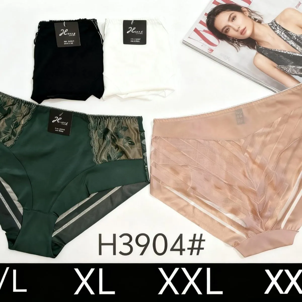 Majtki damskie H3904# XL-XXL-XXXL czarne, białe, zielone, beżowe