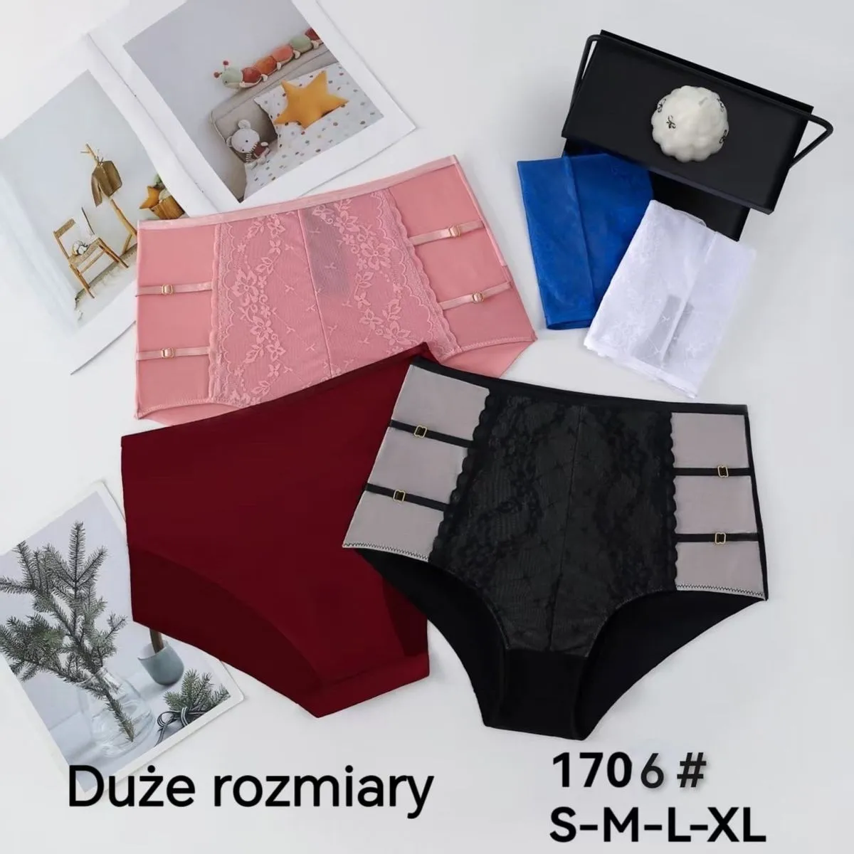 Majtki damskie duże rozmiary 1706# S-M-L-XL