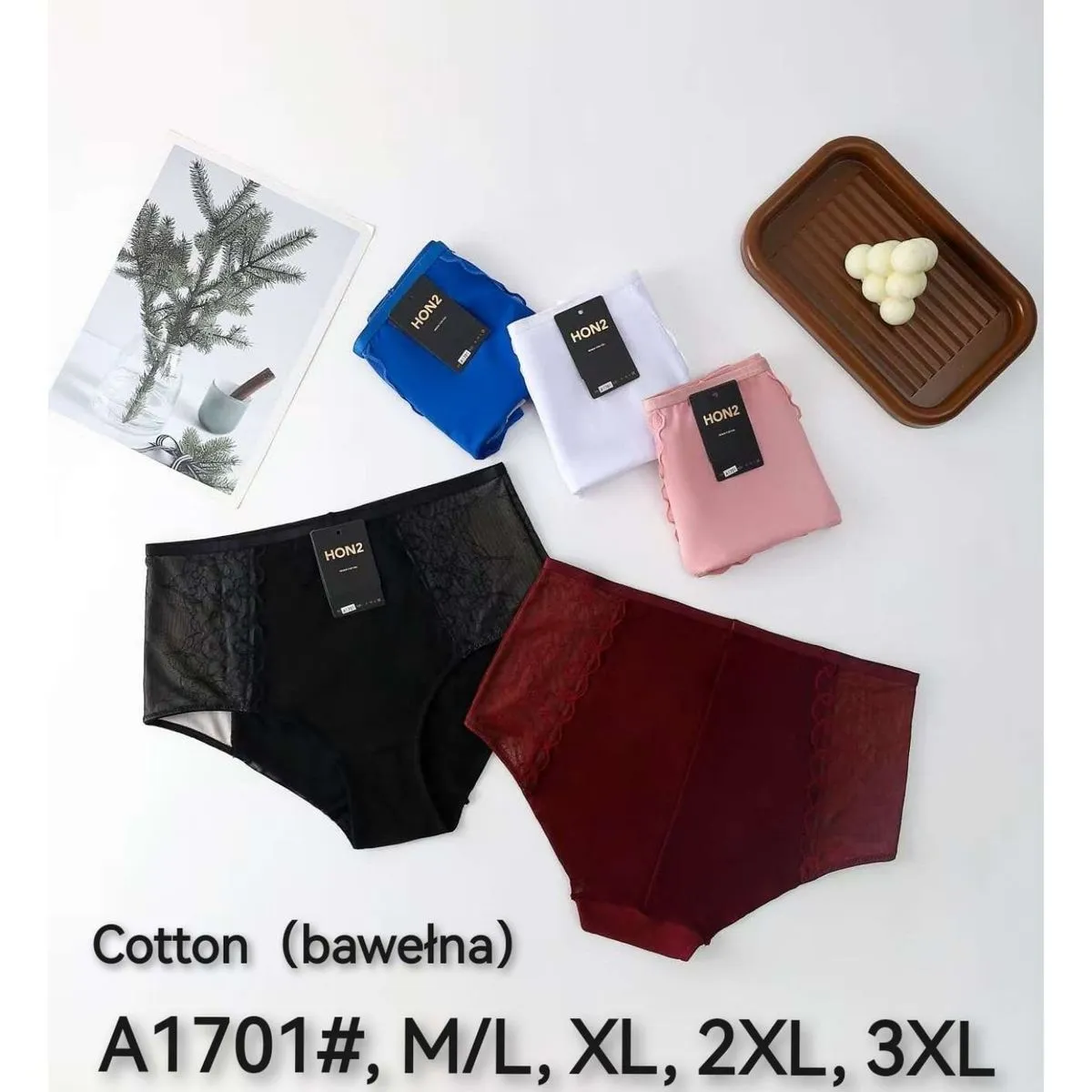 Majtki damskie HONG Cotton A1701# M/L/XL/2XL/3XL