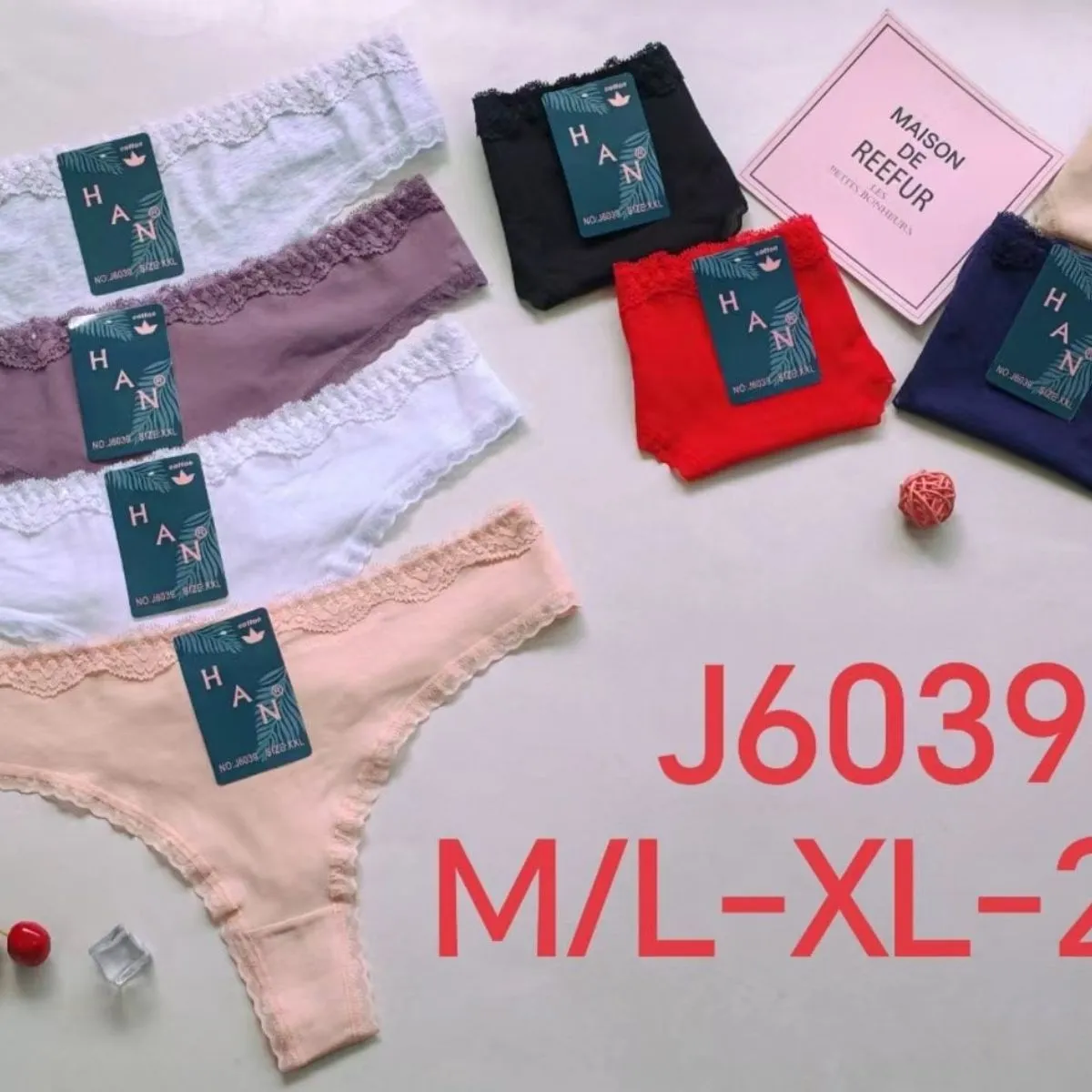 Majtki damskie J6039 M/L-XL-XXL 5 kolorów