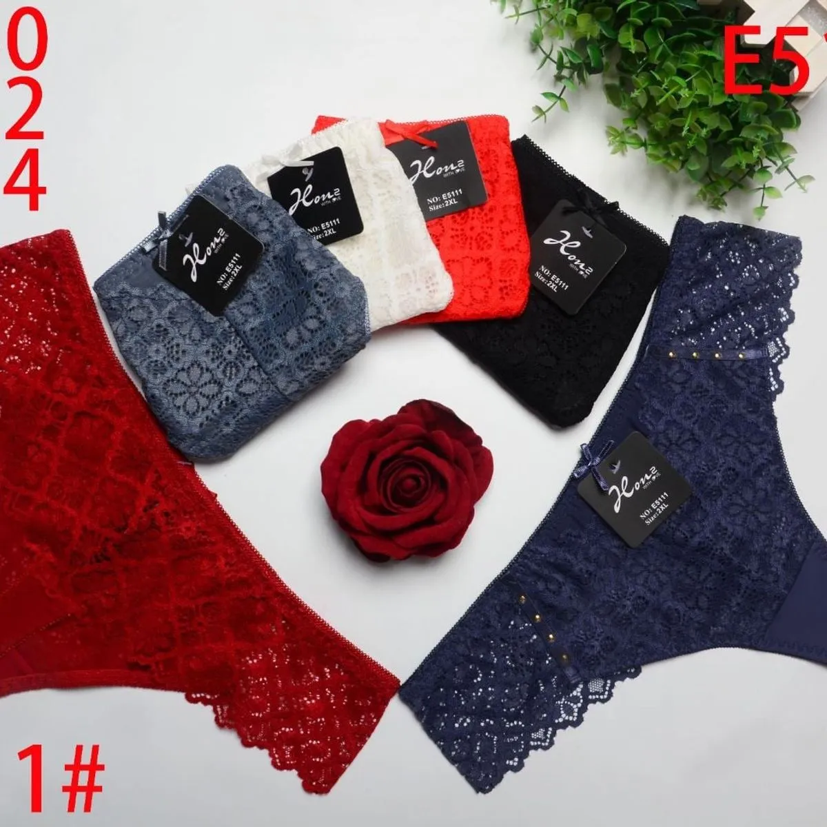 Majtki damskie koronkowe E51111 S/M-XL/XXL 24 szt