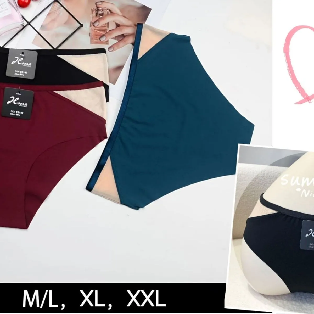 Majtki damskie Xna czarne granatowe bordowe M/L XL XXL