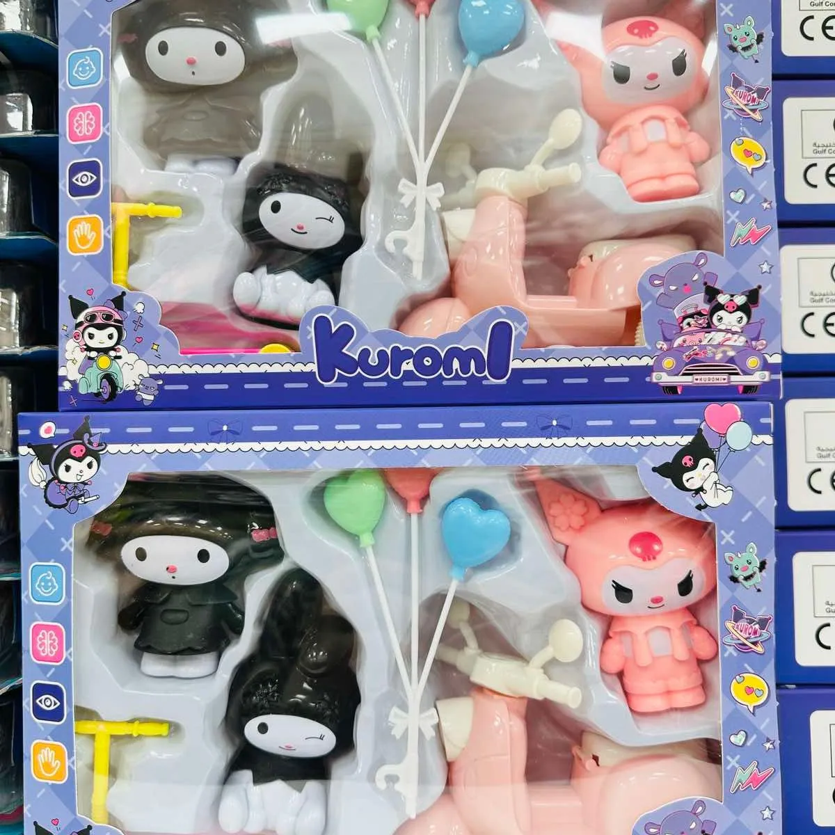 Zabawkowy zestaw Kuromi z hulajnogą i balonami