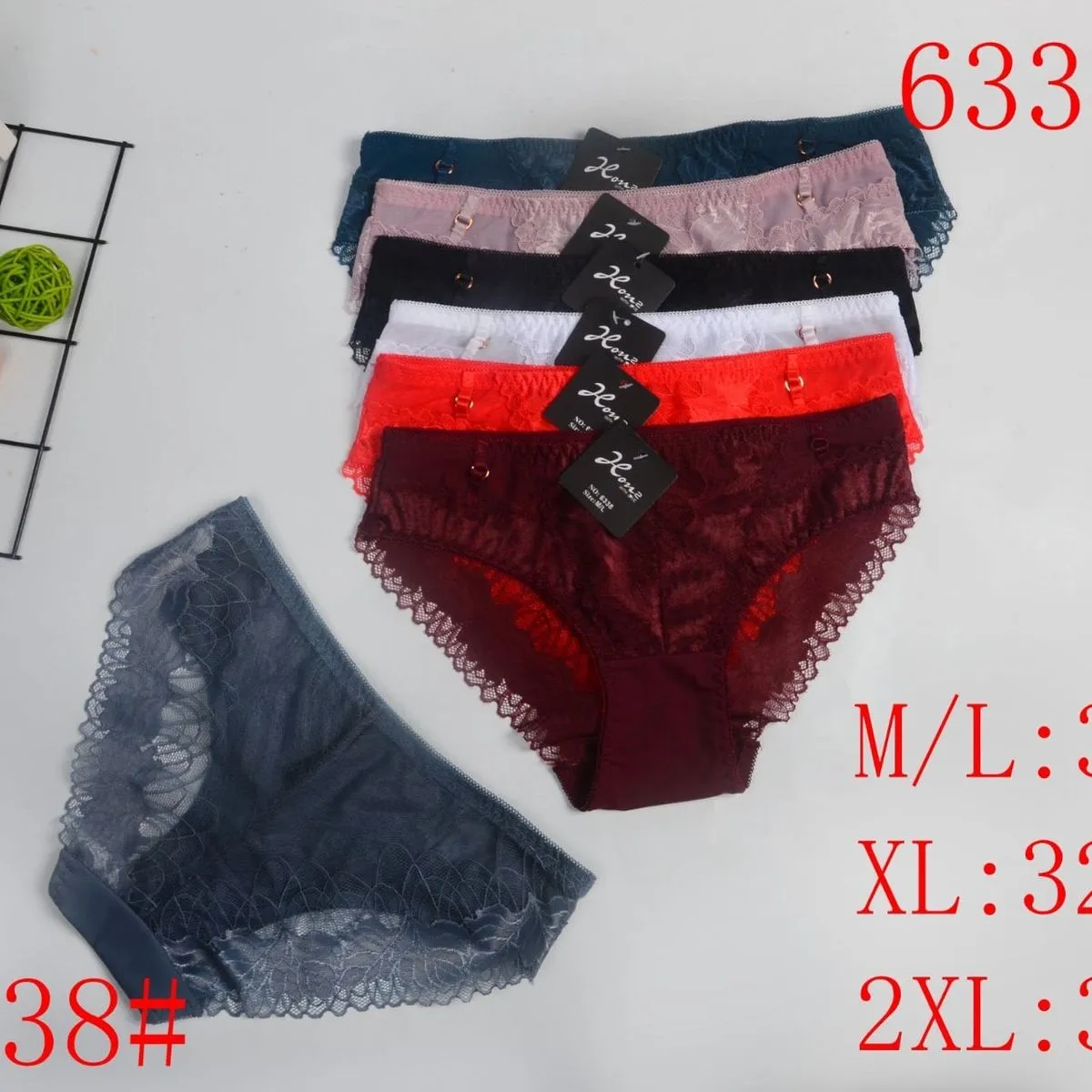 Majtki damskie koronkowe M/L:30 XL:32 2XL:34
