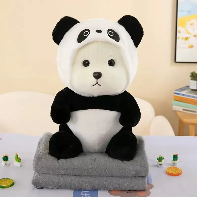 Maskotka panda z kocykiem