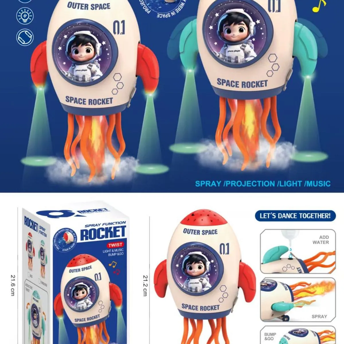 Zabawka Rakieta Space Rocket Spray Function Twist
