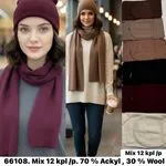 Szaliki damskie mix kolorów 70% akryl 30% wełna
