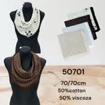Szaliki damskie w kropki 70/70cm 50% bawełna 50% wiskoza