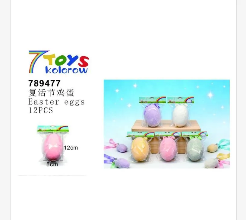 Ozdoby Wielkanocne Jajka 7Toys Kolorowe 12szt 8cm/12cm