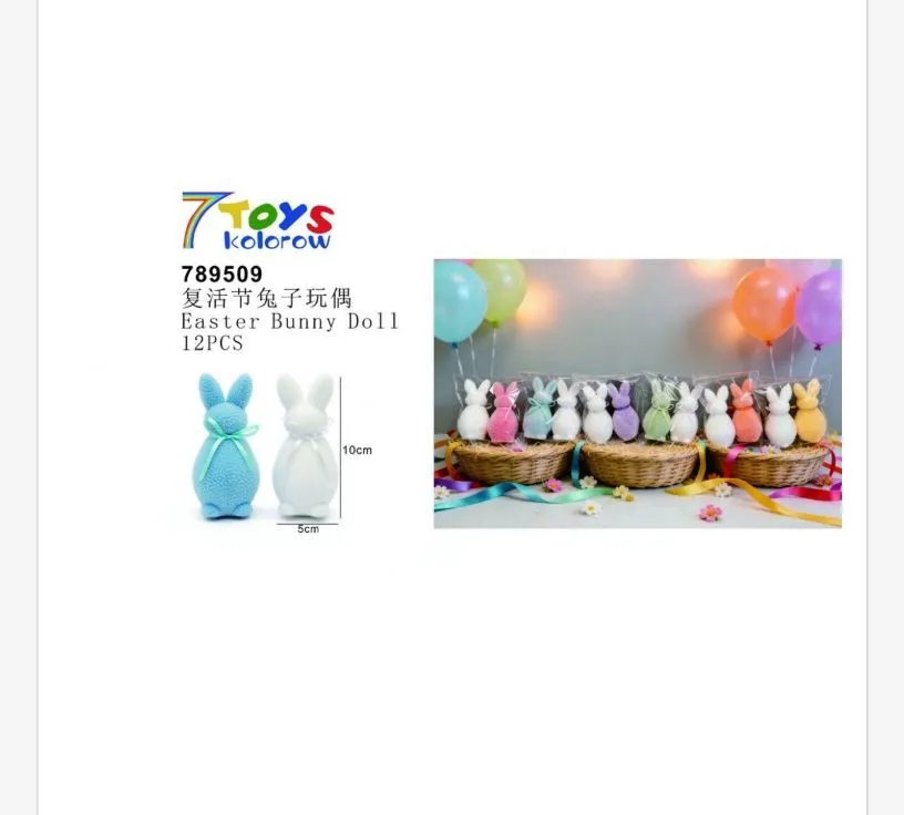 Ozdoby Wielkanocne Easter Bunny Doll 10cm 12szt