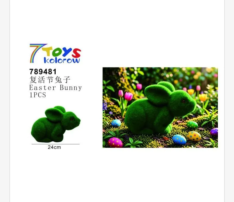 Zielony Wielkanocny Zajączek Easter Bunny 24 cm 12 szt