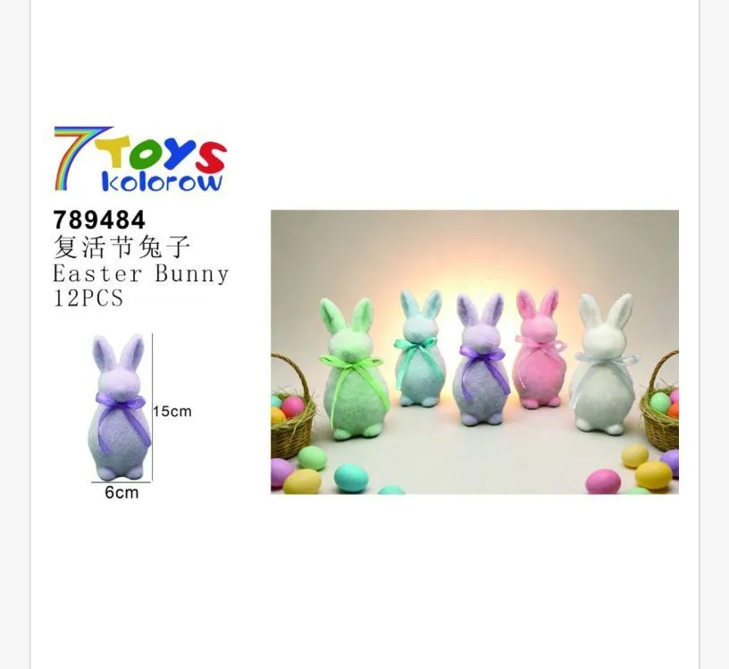 Ozdoby Wielkanocne Zajęcy 15cm 12szt