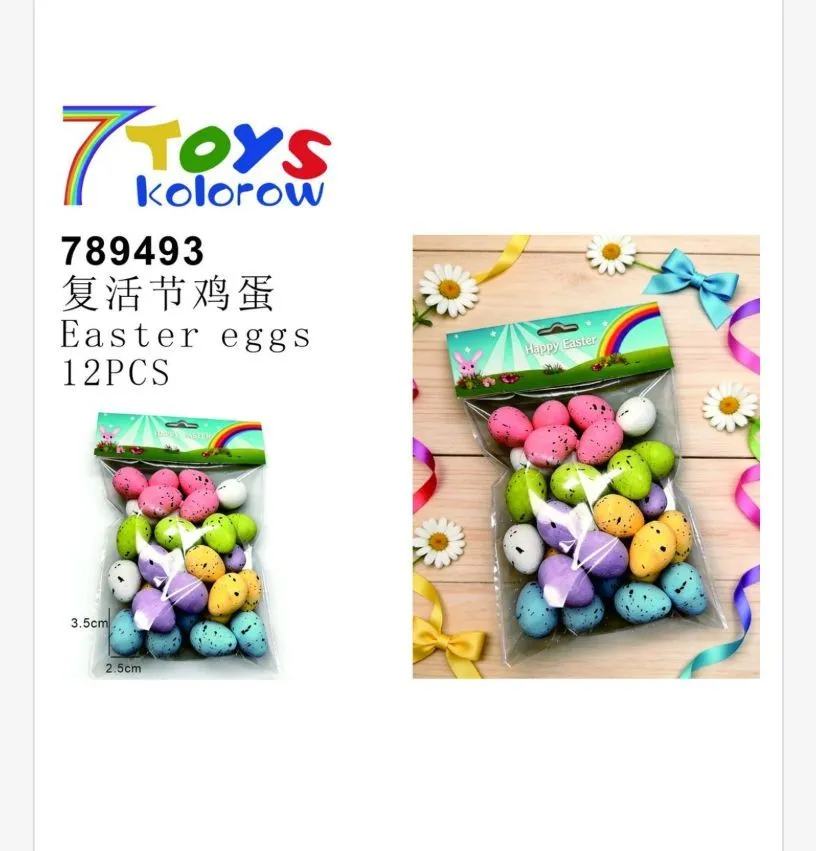Ozdoby Wielkanocne Easter Eggs 12 szt kolorowe