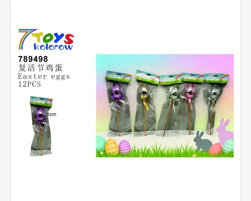 Ozdoby wielkanocne Easter eggs 12 szt na patyku