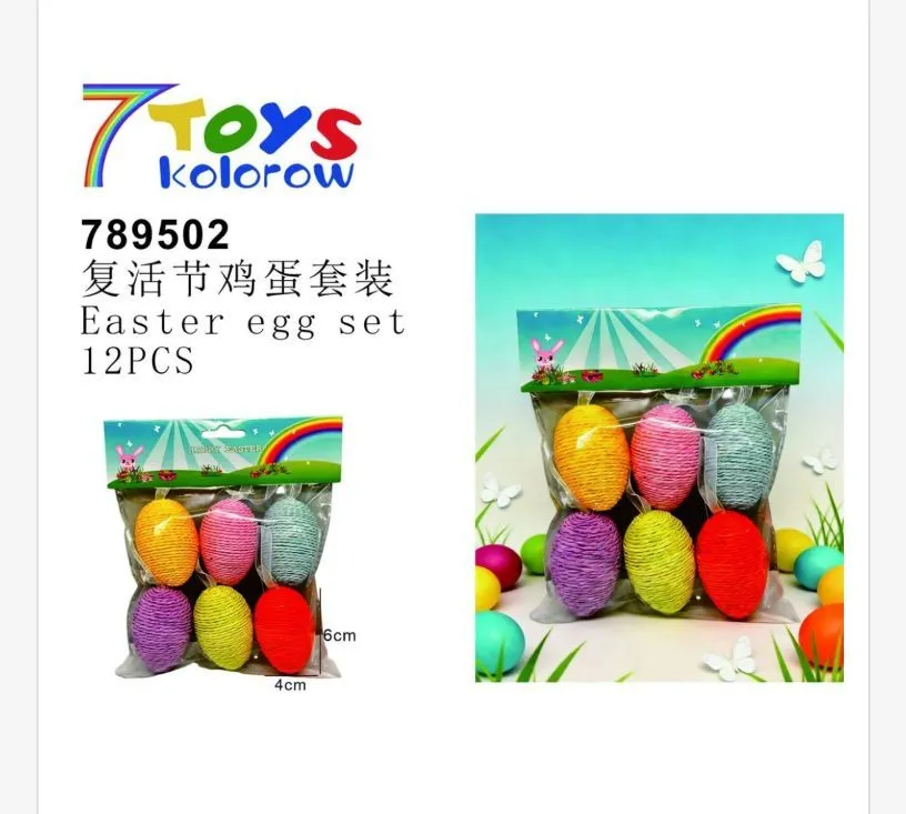 Zestaw kolorowych jaj wielkanocnych 12 szt 4cm 16cm
