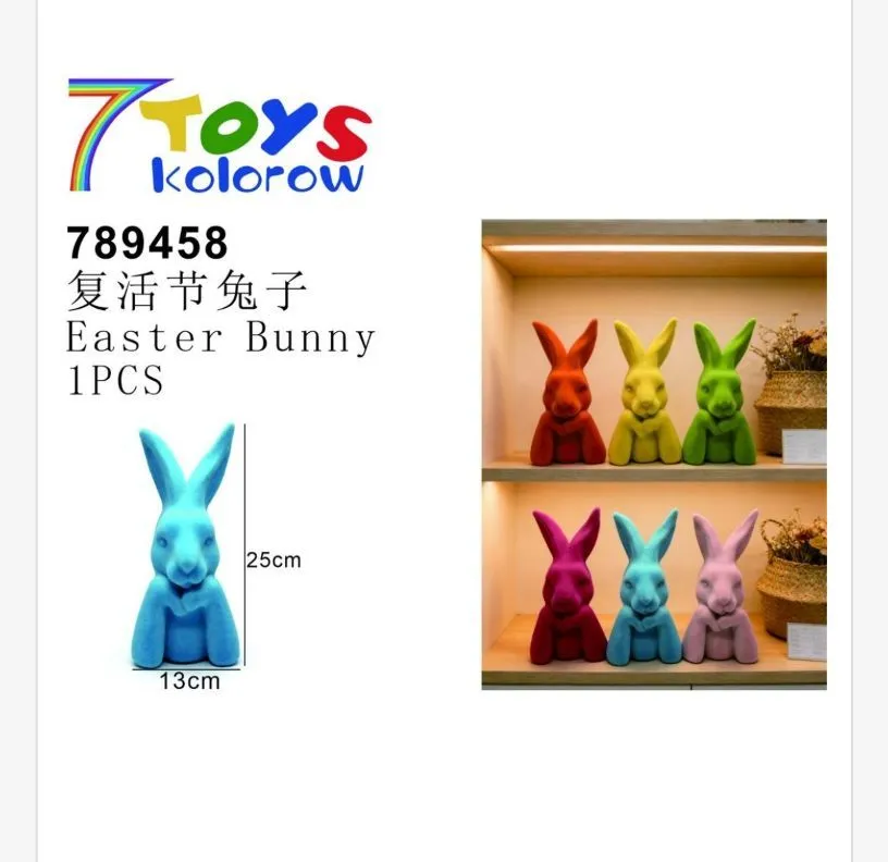 Figurki Wielkanocne Easter Bunny 25cm i 15cm, 7 Toys kolorowe
