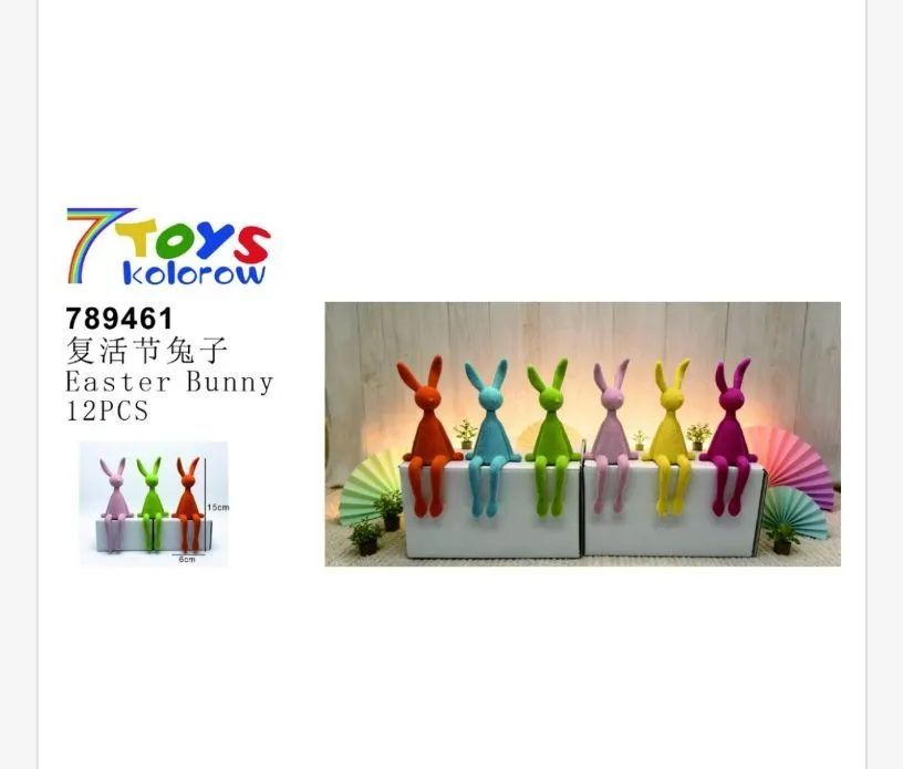 Ozdoby Wielkanocne Easter Bunny 12 szt kolorowe