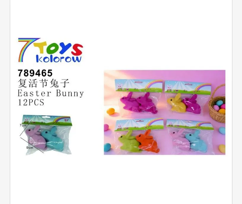 Kolorowe figurki Wielkanocne Easter Bunny 12 szt