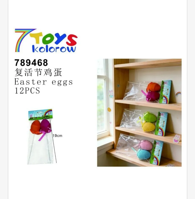 Ozdoby Wielkanocne Jajka 7Toys Kolorowe 19cm 12szt