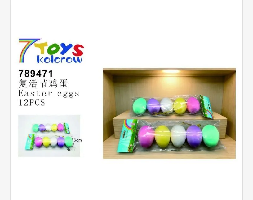 Ozdoby Wielkanocne Jajka 7Toys Kolorowe 6cm 12szt