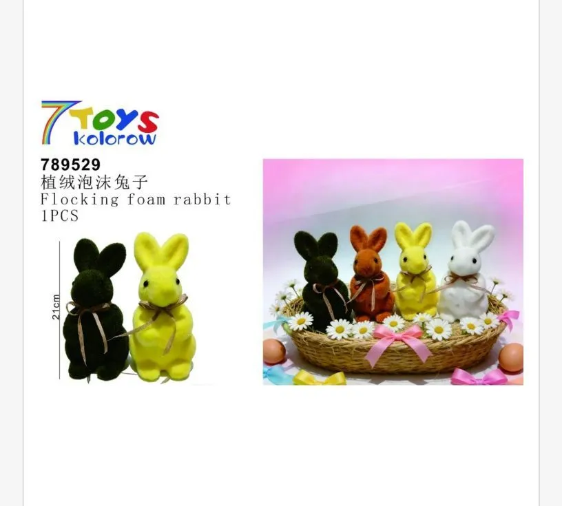 Kolorywne króliczki z pianki flokowanej 7Toys, 6 szt