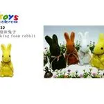 Ozdoby wielkanocne Flocking Foam Rabbit 10cm 8szt/op