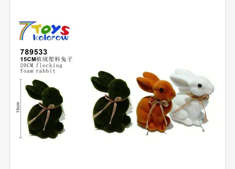 Ozdoby wielkanocne - króliki flokowane 15cm i 20cm