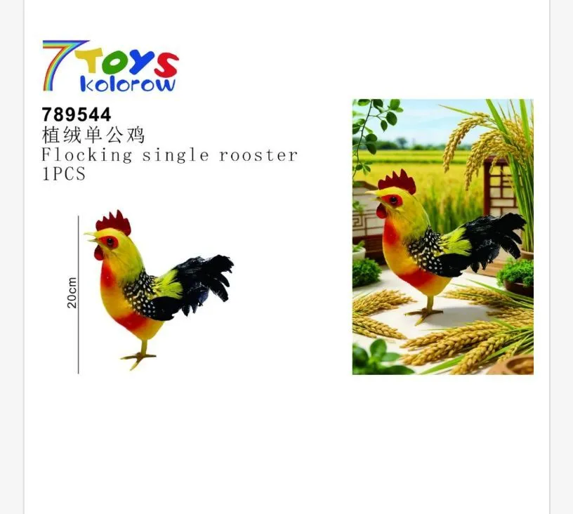 Figurka koguta flokowanego 20 cm 7Toys kolorowa