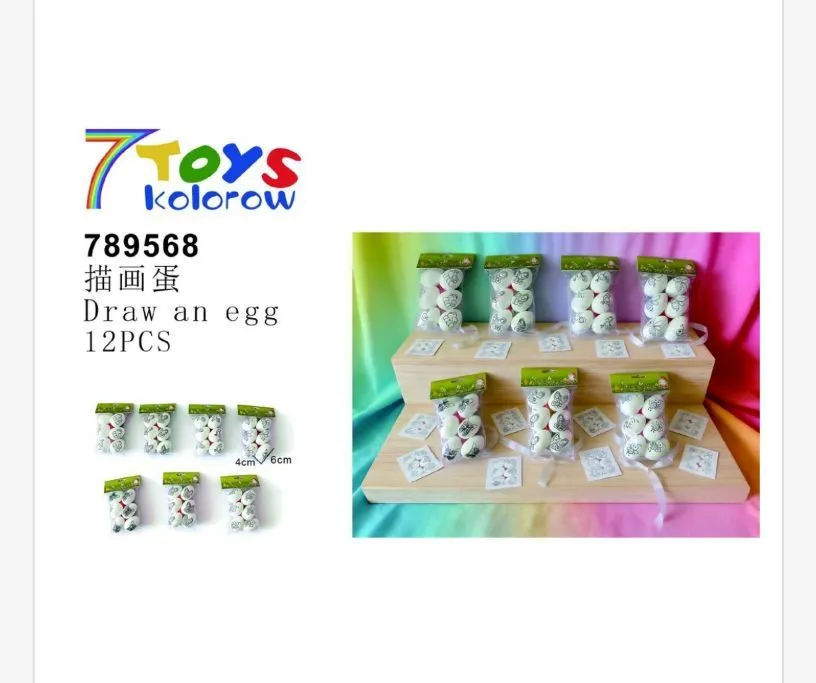 Zestaw 12 ozdób wielkanocnych Draw an egg 4cm 789568