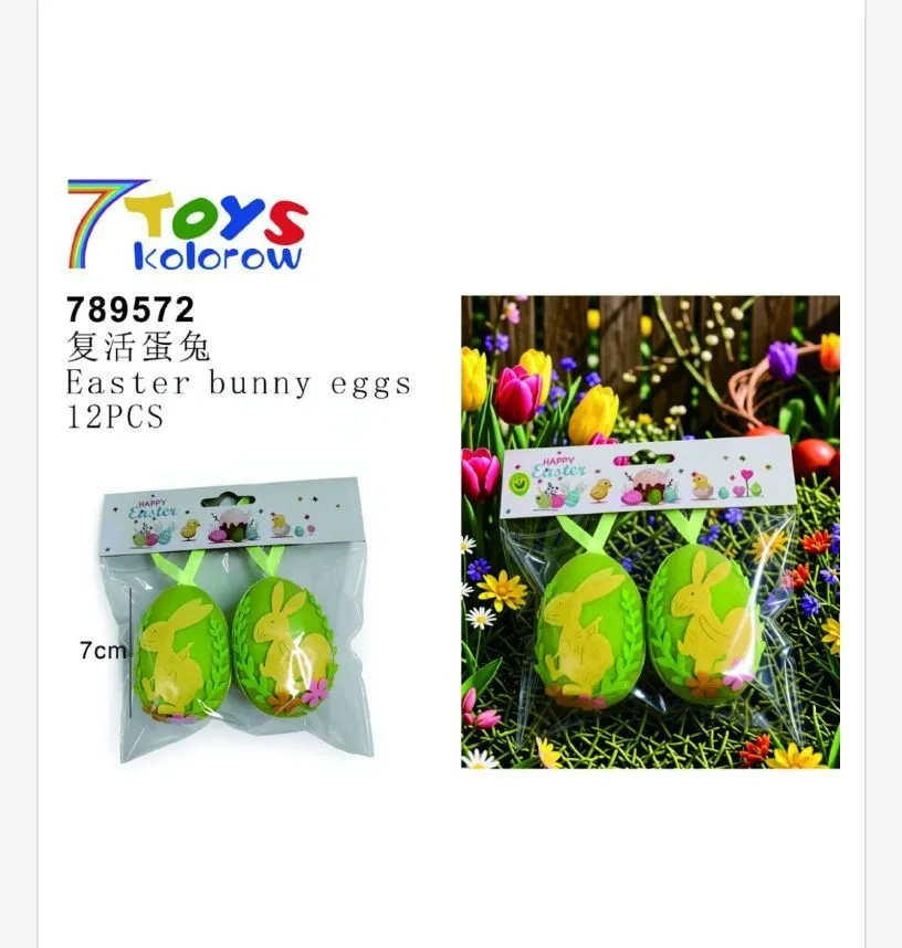 Ozdoby Wielkanocne Easter Bunny Eggs 7cm 12 szt